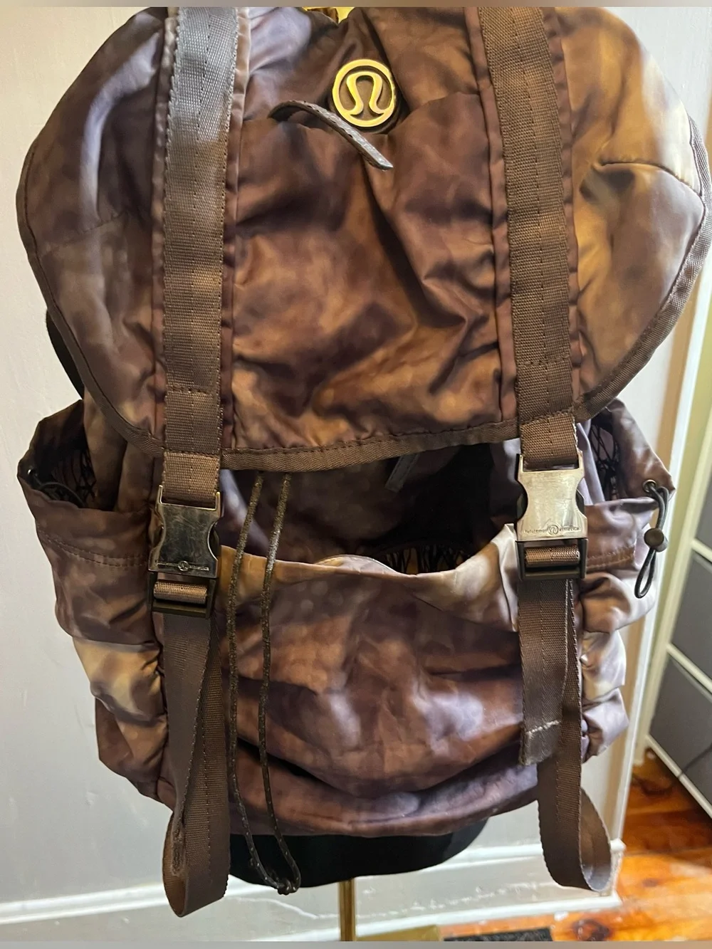 Lululemon Wanderlust Rucksack Snowy Owl Print Large Backpack Purple & Grey Rare